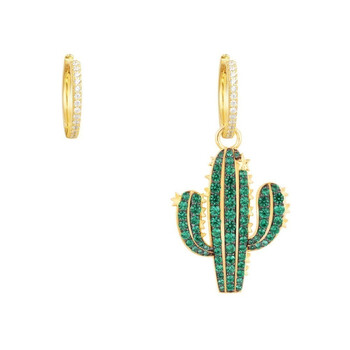 Bông tai Apm Monaco Asymmetrical Cactus Earrings In Gold/Green