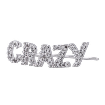 Bông tai Apm Monaco Ladies Silver Crystal Crazy Letter Earring