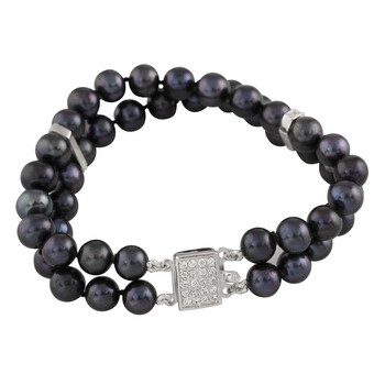 Vòng tay Bella Pearl Double Strand Black Pearl Bracelet Bsr-50B chính hãng