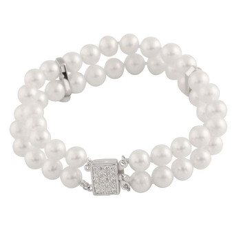 Bella Pearl Double Strand White Pearl Bracelet Bsr-50W 2 Vòng tay Bella Pearl Double Strand White Pearl Bracelet Bsr-50W chính hãng