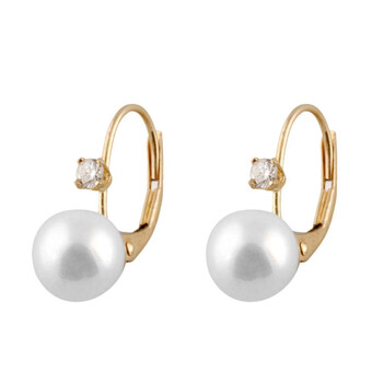 Bella Pearl 14K Gold Pearl And Diamond Earrings 2 Bông tai Bella Pearl 14K Gold Pearl And Diamond Earrings