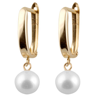 Bông tai Bella Pearl 4K Gold Rectangle Earrings