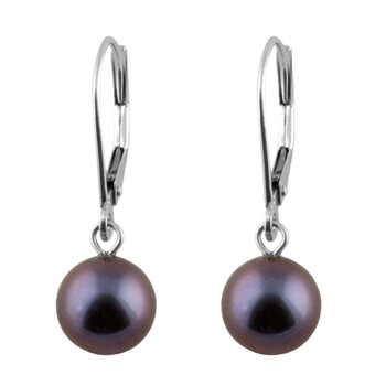 Bông tai Bella Pearl 14K White Gold Lightweight Lever Back Earrings Hof-41