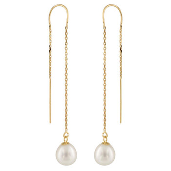 Bông tai Bella Pearl Chain Drop Pearl Earrings Hof-59