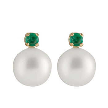 Bông tai Bella Pearl White Round Freshwater Earrings Rb-7Ey
