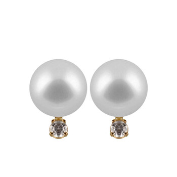 Bông tai Bella Pearl 14K Gold Pearl Diamond Stud Earrings