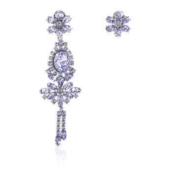 Bông tai Burberry Crystal Drop Earring And Stud Set In Lavender Blue