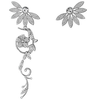 Bông tai Burberry Crystal Half-Daisy Drop Earring And Stud Set In Crystal