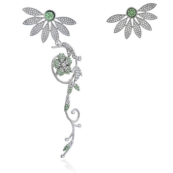 Bông tai Burberry Crystal Half-Daisy Drop Earring And Stud Set In Peridot Green