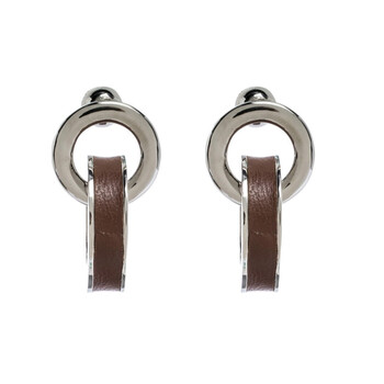 Bông tai Burberry Ladies Double Grommet Earrings With Leather Detail