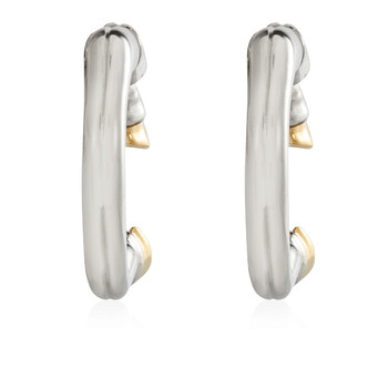 Bông tai Burberry Ladies Palladium And Gold-Plated Hoof Open-Hoop Earrings