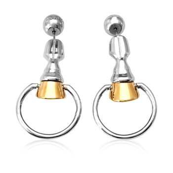 Bông tai Burberry Palladium And Gold-Plated Hoof Hoop Earrings