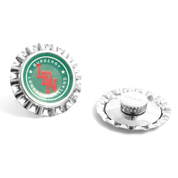 Bông tai Burberry Palladium-Plated Bottle Cap Earrings