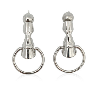 Bông tai Burberry Palladium-Plated Hoof Hoop Earrings