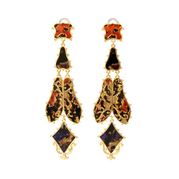 Bông tai Burberry Regal Butterly Resin And Gold-Plated Drop Earrings