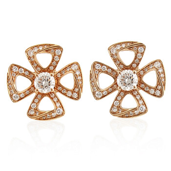 Bông tai Bvlgari Fiorever 18Kt Rose Gold Earrings With Diamonds