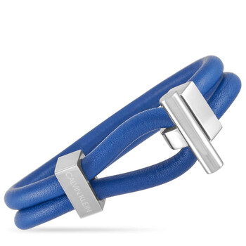 Vòng tay Calvin Klein Anchor Stainless Steel Blue Leather Bracelet chính hãng