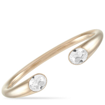 Vòng tay Calvin Klein Brilliant Champagne Gold Pvd Plated Stainless Steel White Crystal Open Bangle Bracelet chính hãng