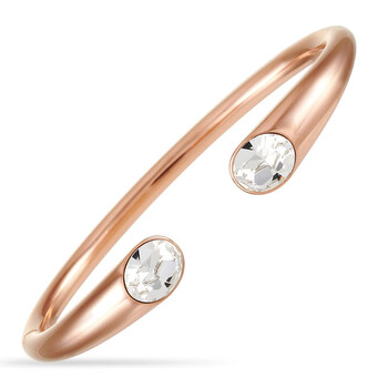 Vòng tay Calvin Klein Brilliant Rose Gold Pvd Plated Stainless Steel White Crystal Open Bangle Bracelet chính hãng