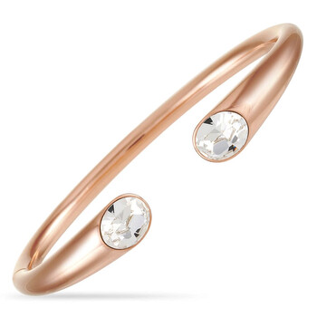 Vòng tay Calvin Klein Brilliant Rose Gold Pvd Plated Stainless Steel White Crystal Open Bangle Bracelet chính hãng