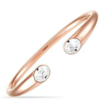 Vòng tay Calvin Klein Brilliant Rose Gold Pvd Plated Stainless Steel White Crystal Open Bangle Bracelet chính hãng