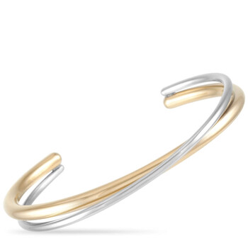 Vòng tay Calvin Klein Double Stainless Steel Yellow Gold Pvd Open Bangle Bracelet chính hãng