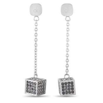 Bông tai Calvin Klein Rocking Stainless Steel Gray Crystal Earrings