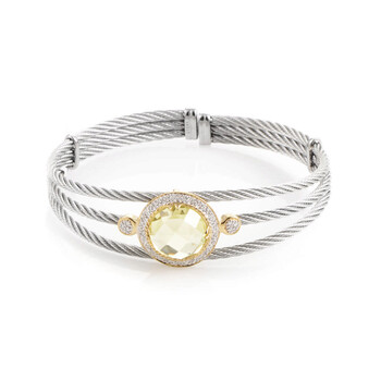 Vòng tay Charriol Celtic Cable 18K Stainless Steel Lemon Citrine Diamond Bangle chính hãng