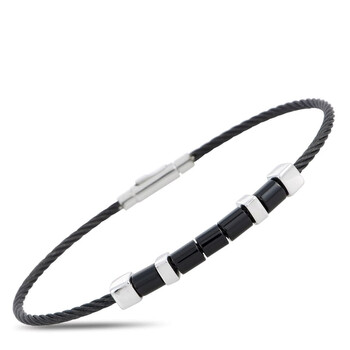 Vòng tay Charriol Laetitia Stainless Steel And Black Pvd Black Agate Bangle Bracelet Size Extra Large chính hãng