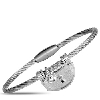 Vòng tay Charriol My Heart Sterling Silver And Cubic Zirconia Bangle Bracelet chính hãng