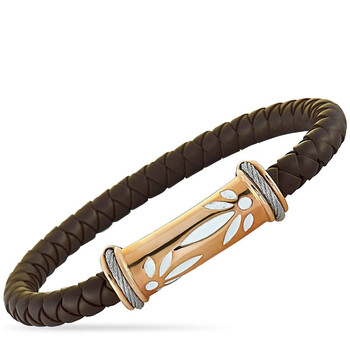 Vòng tay Charriol Stainless Steel Rose Pvd Brown Rubber Bangle Bracelet Size Small chính hãng