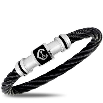 Vòng tay Charriol Sterling Silver And Black Pvd Stainless Steel Cable Bangle Bracelet chính hãng