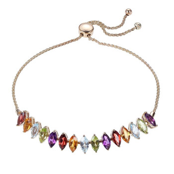 Vòng tay Classic Treasures 10K Yellow Gold Genuine Multi Colored Gemstone Marquise Cut Bracelet