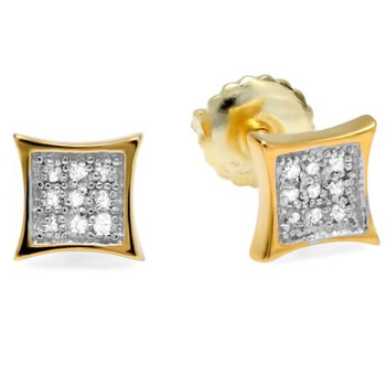 Bông tai Dazzling Rock Dazzlingrock Collection 0.10 Carat (Ctw) 10K Round Diamond 5.5Mm Kite Shape Men'S Hip Hop Iced Stud Earrings 1/10 Ct