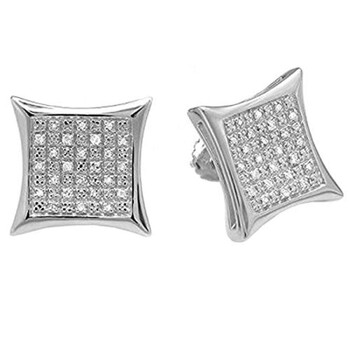 Dazzling Rock Dazzlingrock Collection 0.33 Carat (Ctw) 14K Real Diamond Kite Shape Men'S Ladies Hip Hop Iced 14 Mm Stud Earrings 1/3 Ct, White Gold 2 Bông tai Dazzling Rock Dazzlingrock Collection 0.33 Carat (Ctw) 14K Real Diamond Kite Shape Men'S Ladies Hip Hop Iced 14 Mm Stud Earrings 1/3 Ct