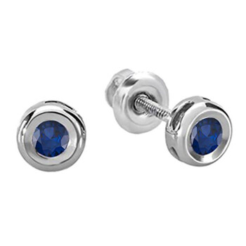 Dazzling Rock Dazzlingrock Collection 0.15 Carat (Ctw) 10K Round Cut Blue Sapphire Bezel Stud Earrings, White Gold 1 Bông tai Dazzling Rock Dazzlingrock Collection 0.15 Carat (Ctw) 10K Round Cut Blue Sapphire Bezel Stud Earrings
