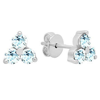 Dazzling Rock Dazzlingrock Collection 14K 4 Mm Round Aquamarine Ladies Stud Earrings, White Gold 2 Bông tai Dazzling Rock Dazzlingrock Collection 14K 4 Mm Round Aquamarine Ladies Stud Earrings