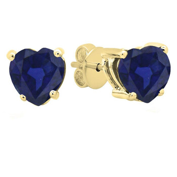 Bông tai Dazzling Rock Dazzlingrock Collection 18K 5 Mm Each Heart Blue Sapphire Ladies Stud Earrings