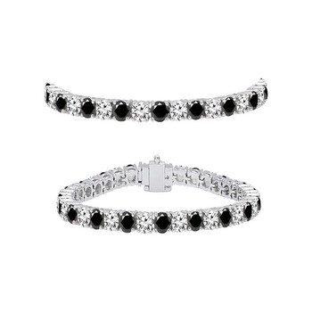 Vòng tay Dazzling Rock Dazzlingrock Collection 5.00 Carat (Ctw) 10K Round Cut Black And White Diamond Ladies Tennis Bracelet 5 Ct