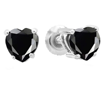 Dazzling Rock Dazzlingrock Collection 1.00 Carat (Ctw) 14K 5 Mm Heart Shape Natural Black Sapphire Ladies Stud Earrings 1 Ct, White Gold 2 Bông tai Dazzling Rock Dazzlingrock Collection 1.00 Carat (Ctw) 14K 5 Mm Heart Shape Natural Black Sapphire Ladies Stud Earrings 1 Ct