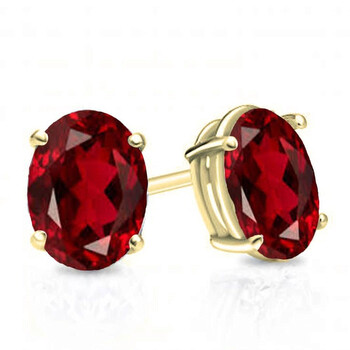 Dazzling Rock Dazzlingrock Collection 14K 6X4 Mm Oval Cut Garnet Ladies Solitaire Stud Earrings 1 Ct, Yellow Gold 1 Bông tai Dazzling Rock Dazzlingrock Collection 14K 6X4 Mm Oval Cut Garnet Ladies Solitaire Stud Earrings 1 Ct