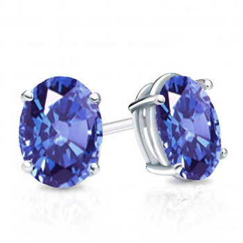 Bông tai Dazzling Rock Dazzlingrock Collection 6X4 Mm Each Oval Cut Tanzanite Ladies Solitaire Stud Earrings