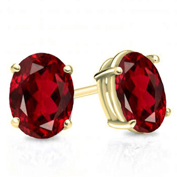 Dazzling Rock Dazzlingrock Collection 10K 7X5 Mm Each Oval Cut Garnet Ladies Solitaire Stud Earrings, Yellow Gold 1 Bông tai Dazzling Rock Dazzlingrock Collection 10K 7X5 Mm Each Oval Cut Garnet Ladies Solitaire Stud Earrings
