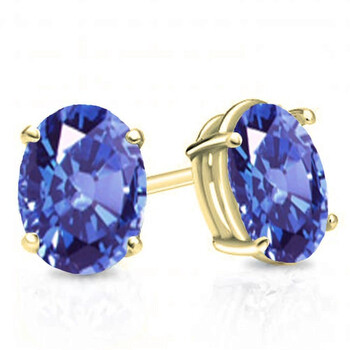 Bông tai Dazzling Rock Dazzlingrock Collection 14K 7X5 Mm Each Oval Cut Tanzanite Ladies Solitaire Stud Earrings