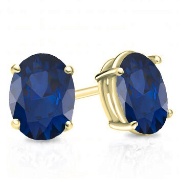 Dazzling Rock Dazzlingrock Collection 10K 7X5 Mm Each Oval Cut Blue Sapphire Ladies Solitaire Stud Earrings, Yellow Gold 1 Bông tai Dazzling Rock Dazzlingrock Collection 10K 7X5 Mm Each Oval Cut Blue Sapphire Ladies Solitaire Stud Earrings