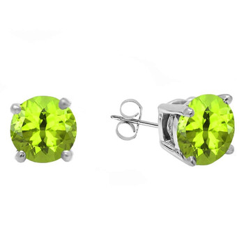 Bông tai Dazzling Rock Dazzlingrock Collection 18K 5 Mm Each Round Peridot Ladies Solitaire Stud Earrings