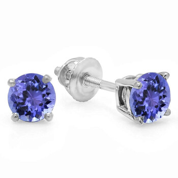 Bông tai Dazzling Rock Dazzlingrock Collection 5Mm Each Round Cut Tanzanite Ladies Solitaire Stud Earrings