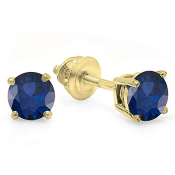 Dazzling Rock Dazzlingrock Collection 10K 5Mm Each Round Cut Blue Sapphire Ladies Solitaire Stud Earrings, Yellow Gold 1 Bông tai Dazzling Rock Dazzlingrock Collection 10K 5Mm Each Round Cut Blue Sapphire Ladies Solitaire Stud Earrings
