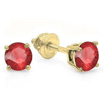 Dazzling Rock Dazzlingrock Collection 10K 5Mm Each Round Cut Ruby Ladies Solitaire Stud Earrings, Yellow Gold 1 Bông tai Dazzling Rock Dazzlingrock Collection 10K 5Mm Each Round Cut Ruby Ladies Solitaire Stud Earrings
