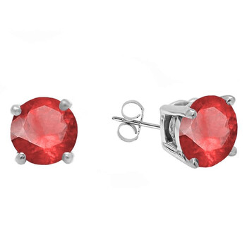 Bông tai Dazzling Rock Dazzlingrock Collection 14K 5 Mm Each Round Ruby Ladies Solitaire Stud Earrings